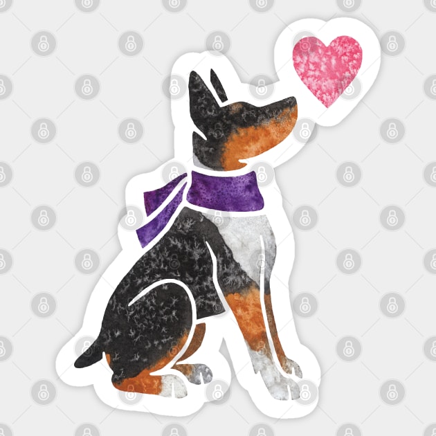 Rat Terrier Sticker by animalartbyjess